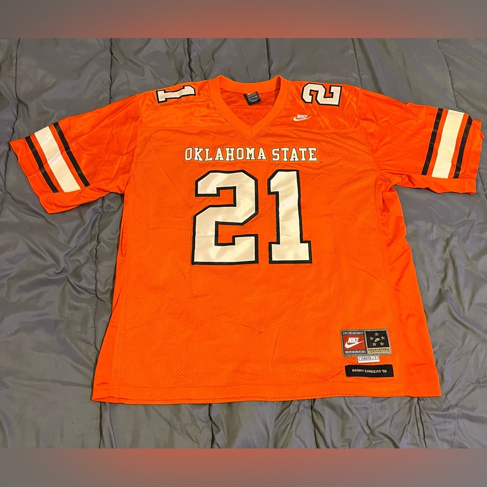 Vintage Nike Barry Sanders #21 Oklahoma State 1988 Football Jersey Size XXL NFL